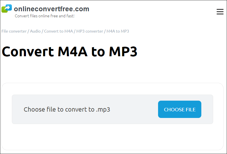 use onlineconvertfree to convert m4a to mp3