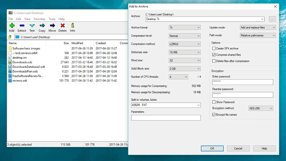 encrypt using 7zip