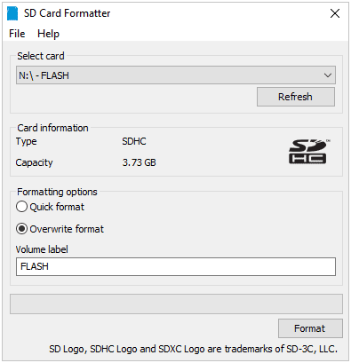 how to use sd memory card formatter to format