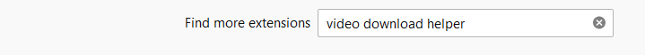 search video download helper in firefox extensions