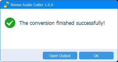 succesfully convert and open the output file in renee audio cutter