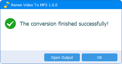 click ok to exit the conversion progress in renee audio video to mp3