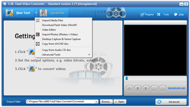 use total video converter to convert format