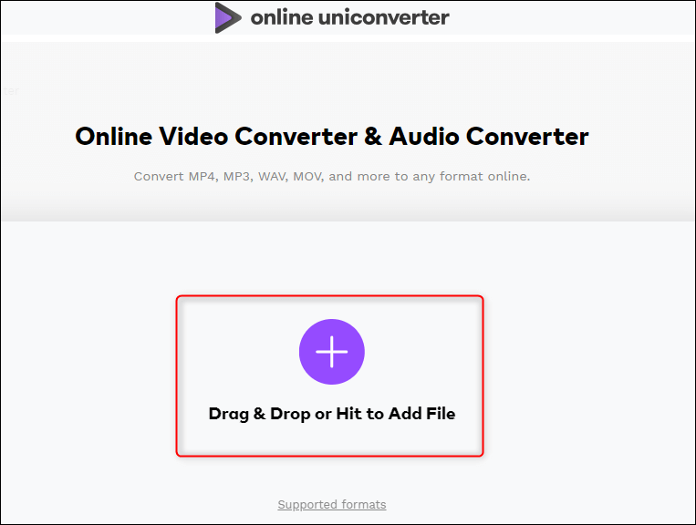 drag and drop to add files to uniconverter