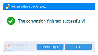 finish conversion in renee audio video to mp3