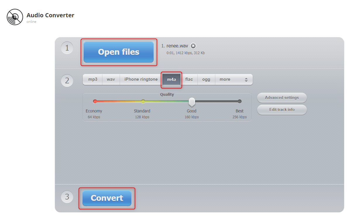 convert wav to m4a