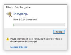 wait USB for being encrypted with bitlocker