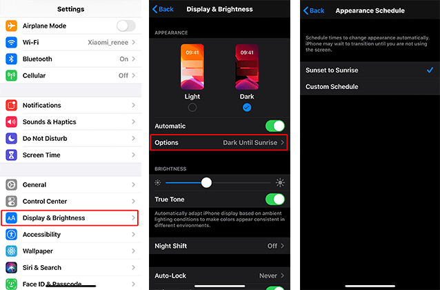 one of ios 13 new features dark mode