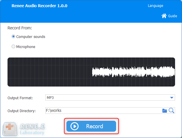 click to extract audios from a youtube video in renee audio recorder pro