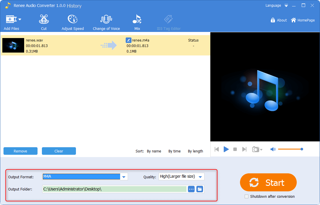 convert wmv file to m4a