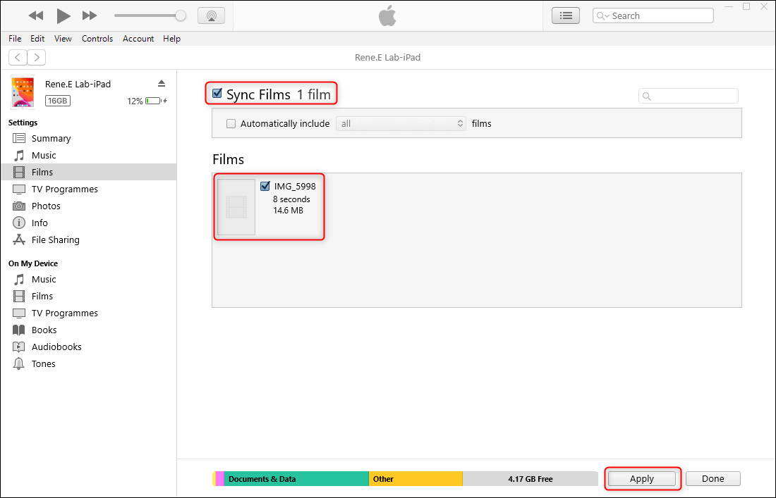 how to add video from itunes to ipad