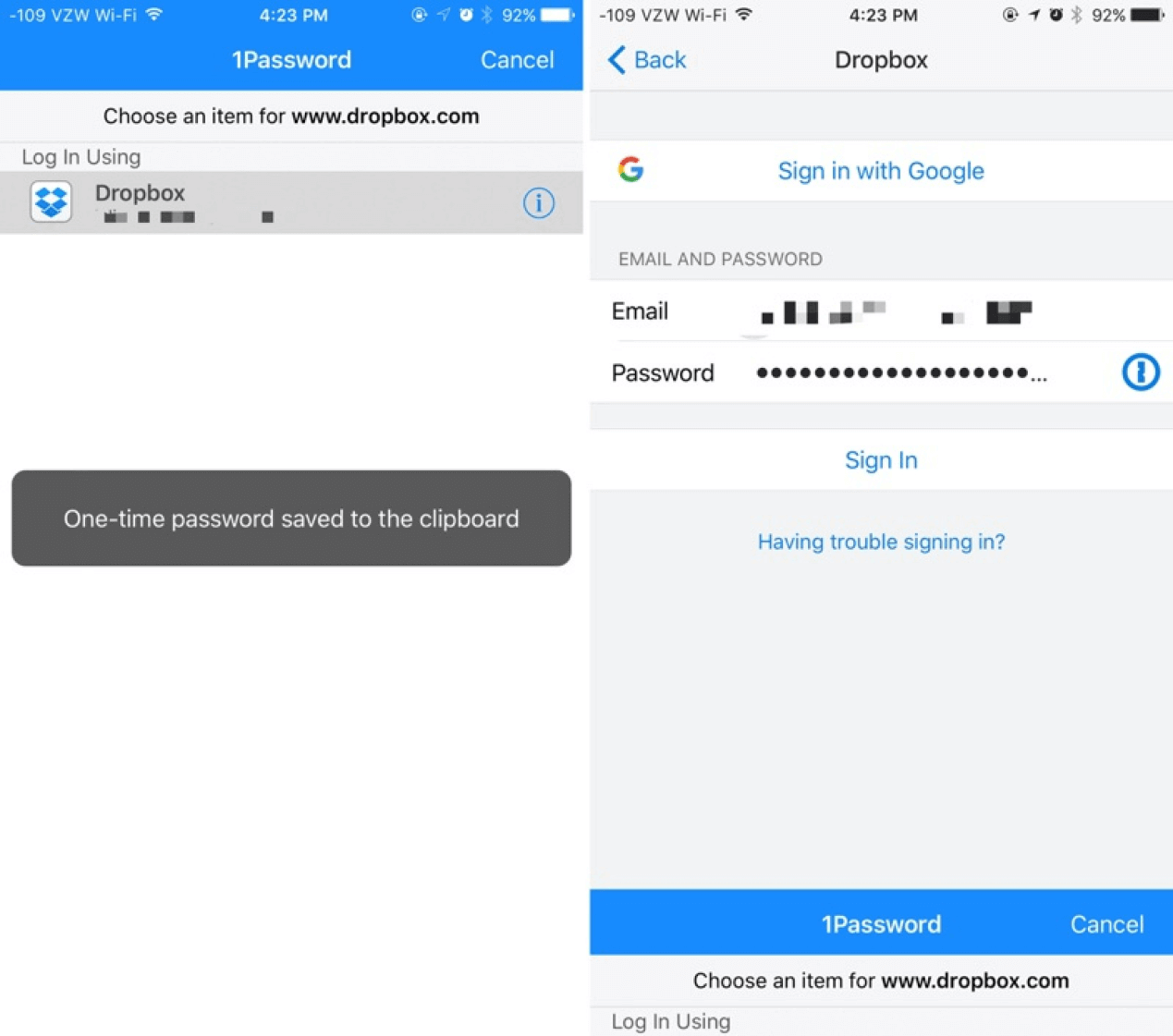 1password for mobile