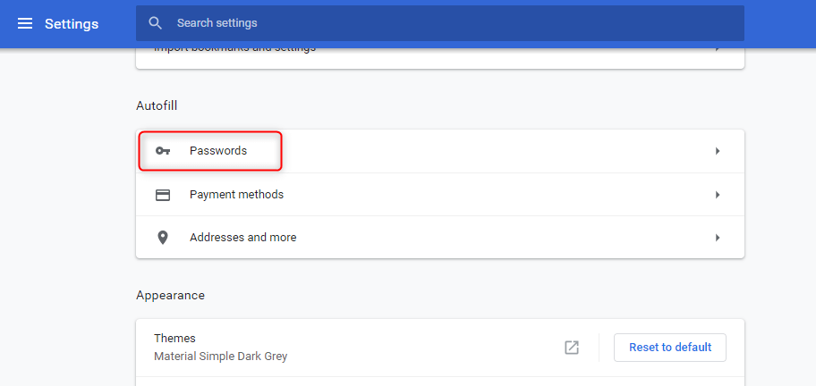 select google chrome password manager