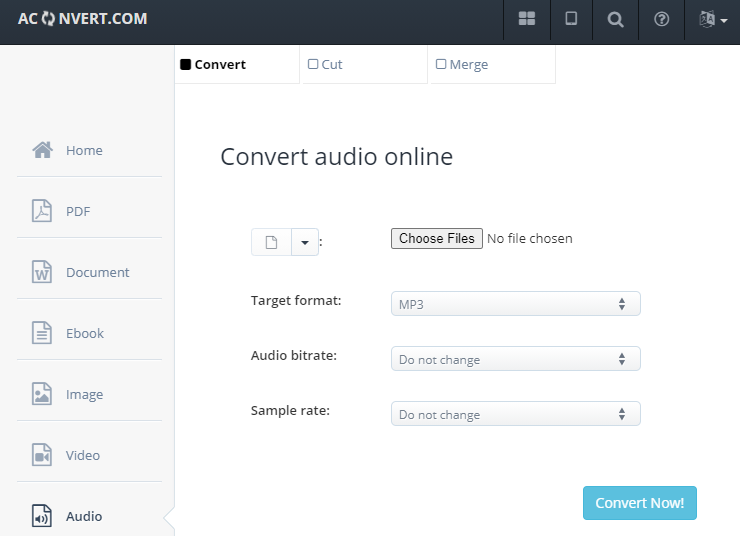 how to convert online music to mp3 on aconvert