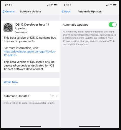 how to update ios automatically in iphone