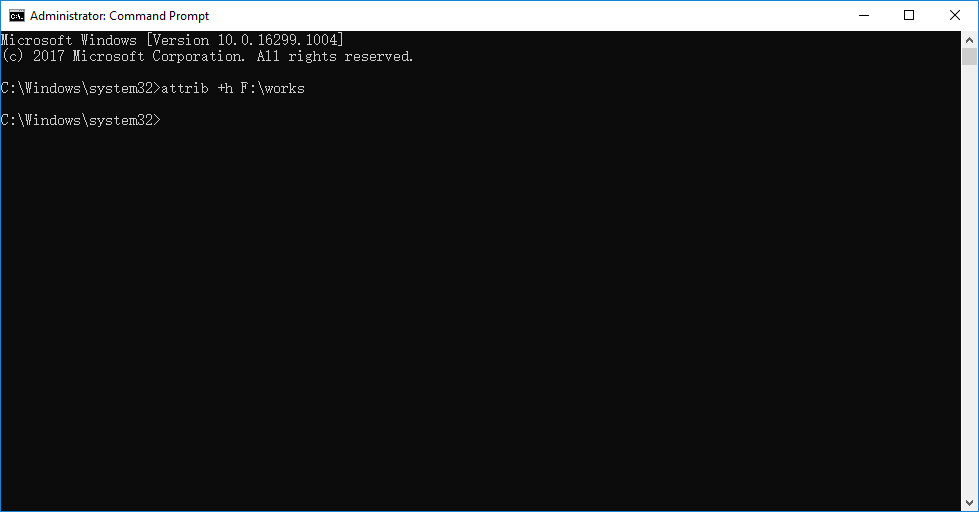 how to hide folders in command prompt