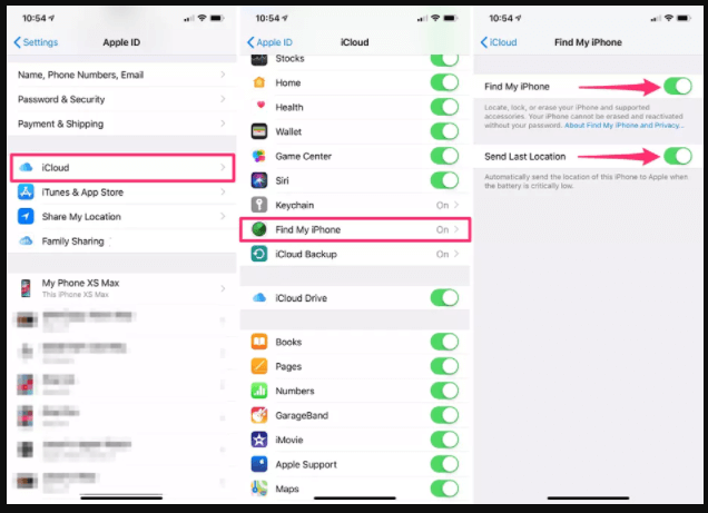 set to enable iphone orientation to find