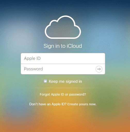 log in icloud in the website