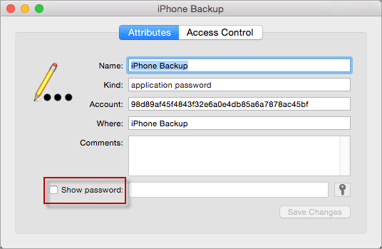 show itunes backup password when it is forgotten