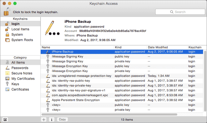 search to find itunes backup password when forgotten