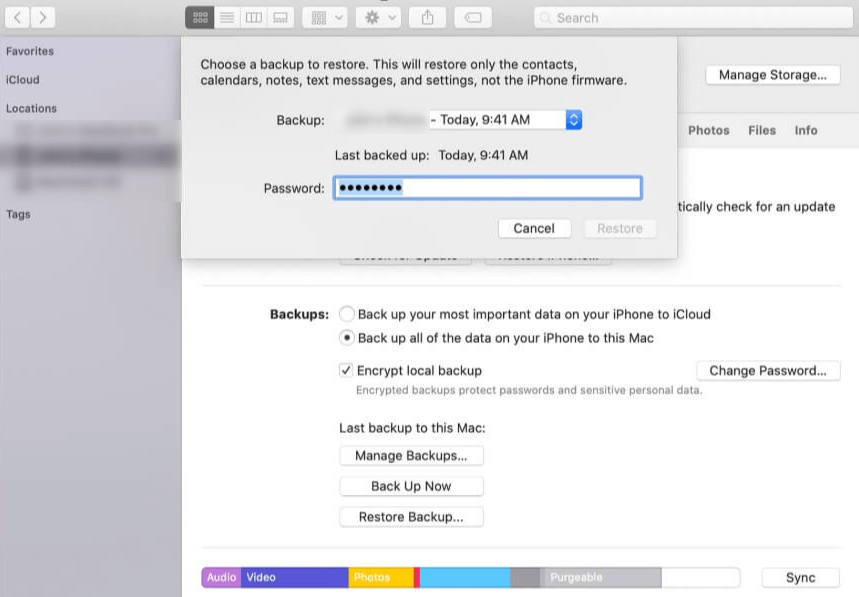 how to restore iphone backup in itunes