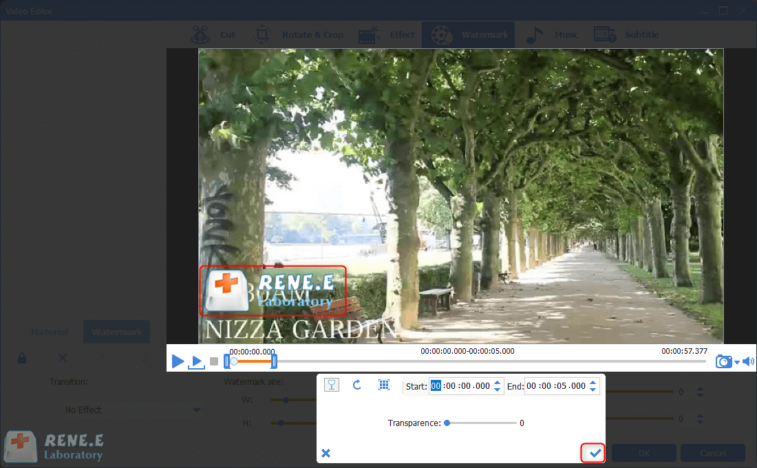 add image watermark to the mp4 video in renee video editor pro