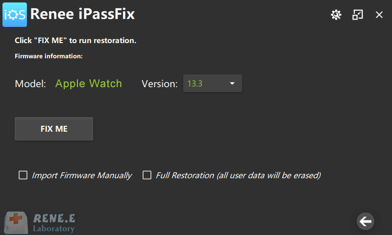 click to fix apple watch in ipassfix