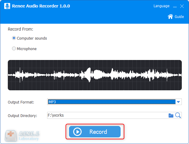 use renee audio tools to record computer sounds