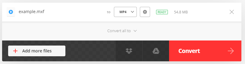 convert mxf file to mp4 convertio