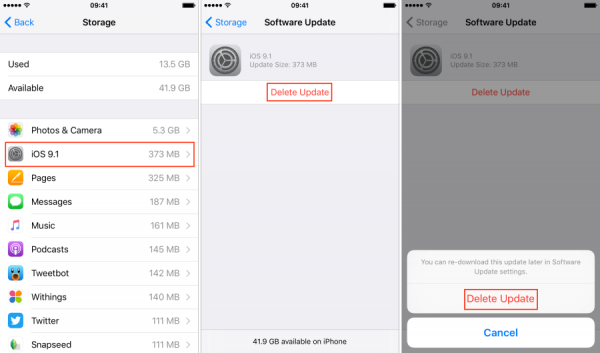 how to delete ios updates on iphone