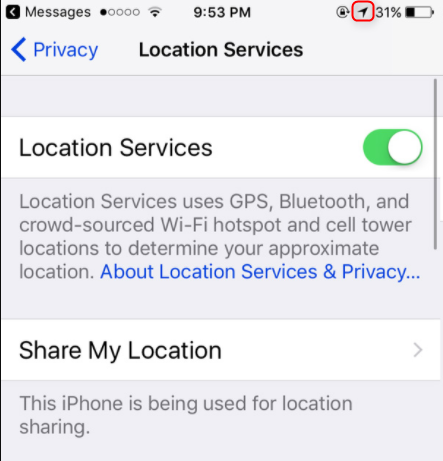check if iphone is on location service