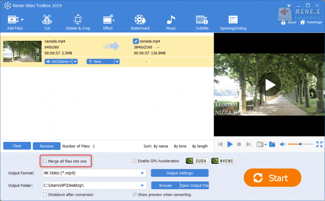 merge all videos into one inr renee video editor pro