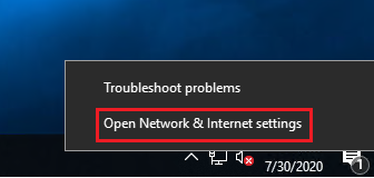 get into network settings in windows