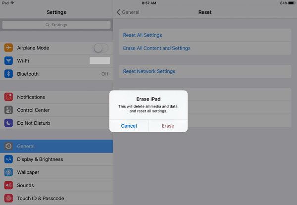 how to reset ipad and erase data
