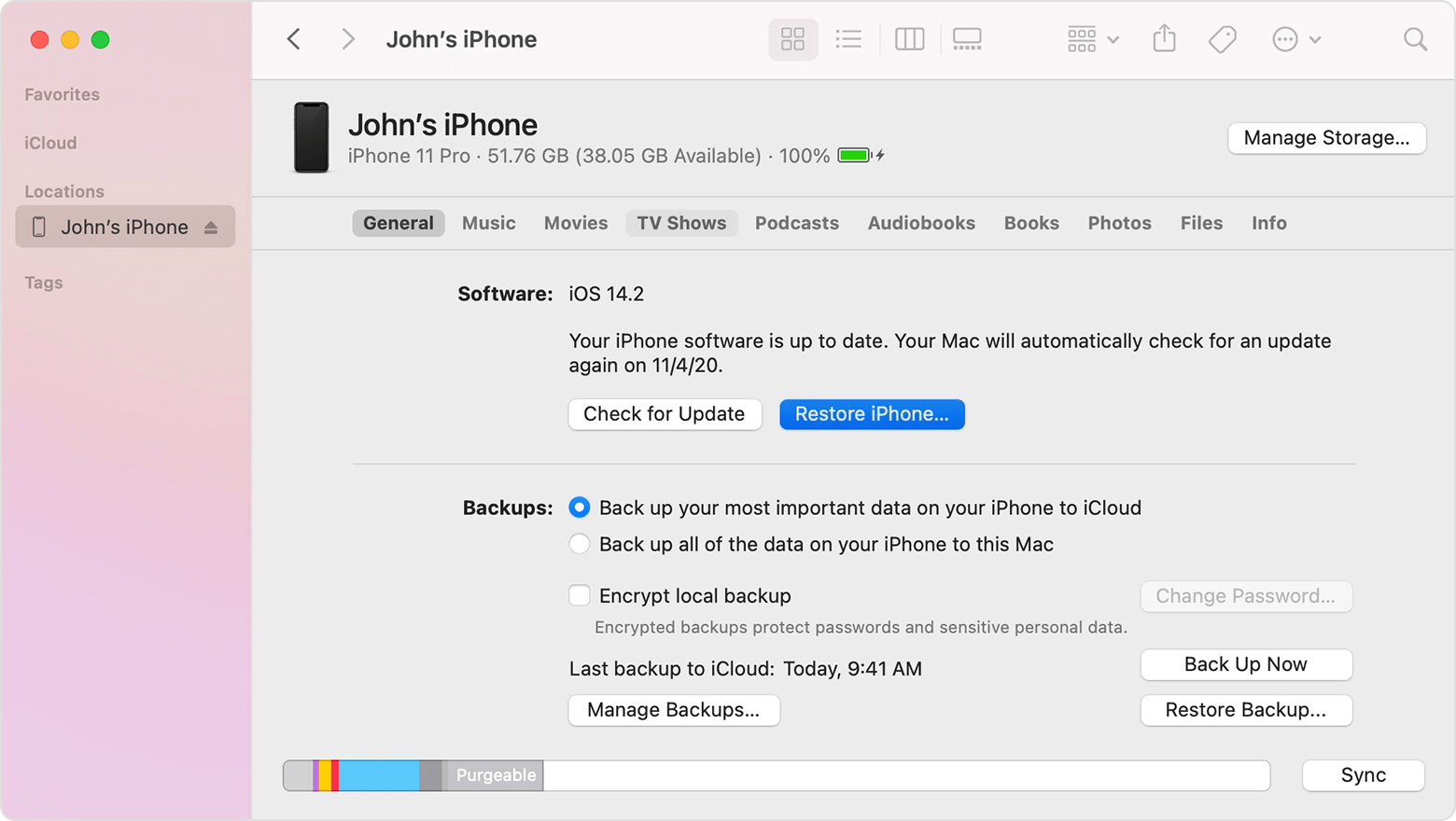 select to restore iphone from itunes