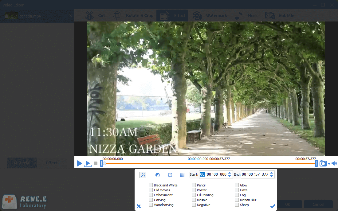 add special effects into mp4 video in renee video editor pro