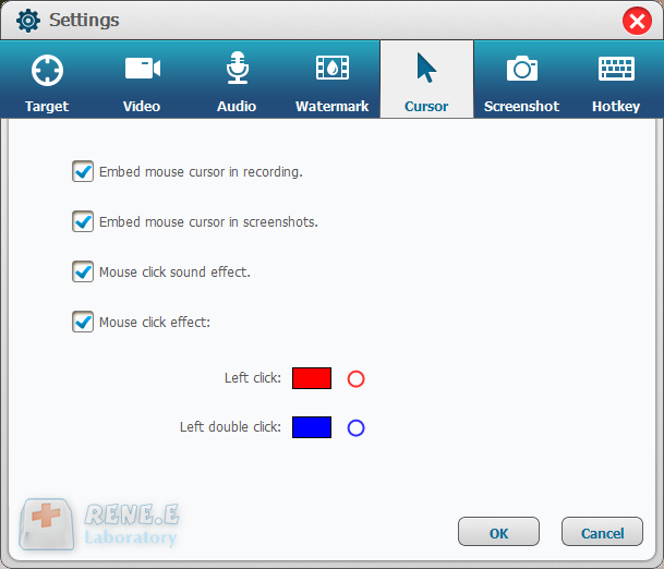 cursor effect of recording video in renee video editor pro