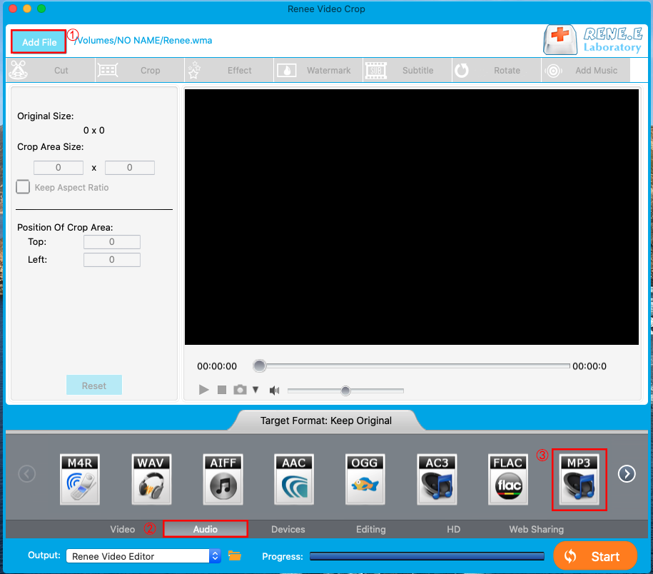 convert wma to mp3 on mac renee video editor