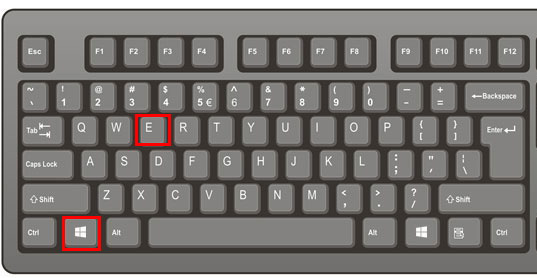 press win and e key on windows