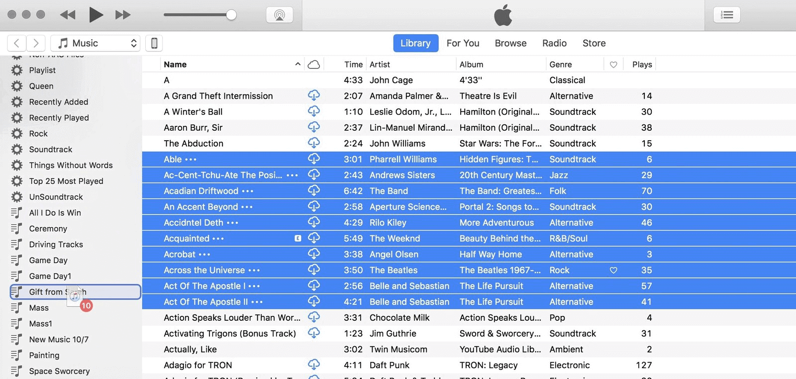 drag the songs to adjust in itunes playlist