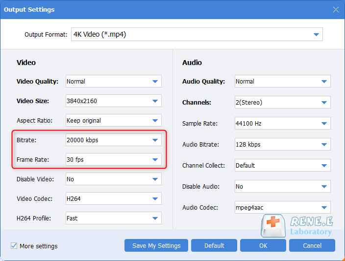 change bit rate and frame rate to compress video within renee video editor pro