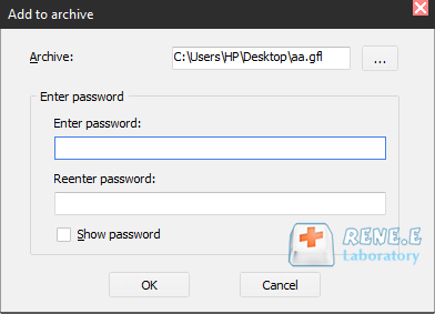 set password for glf file with renee file protector