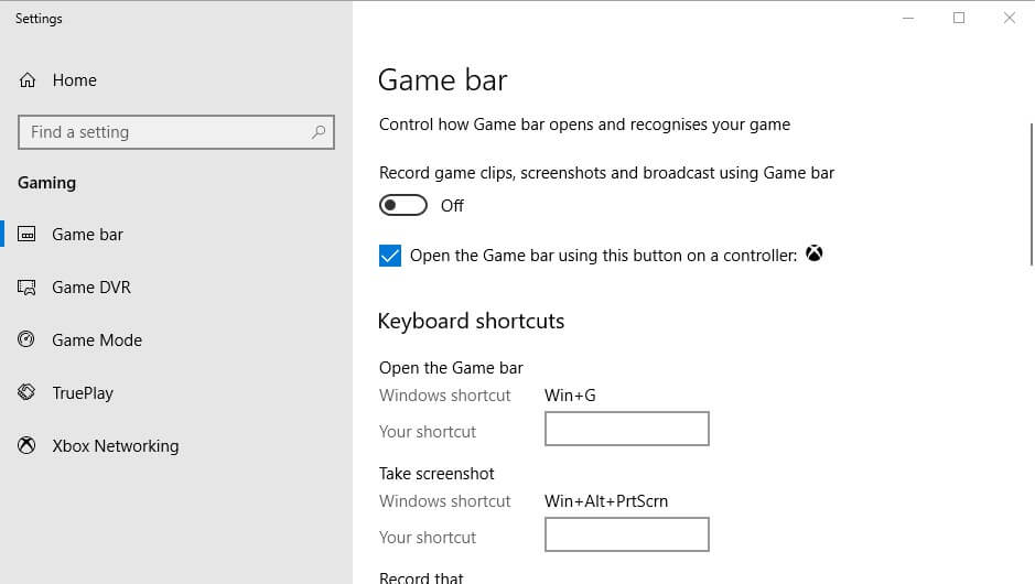 set recording settings in game dvr