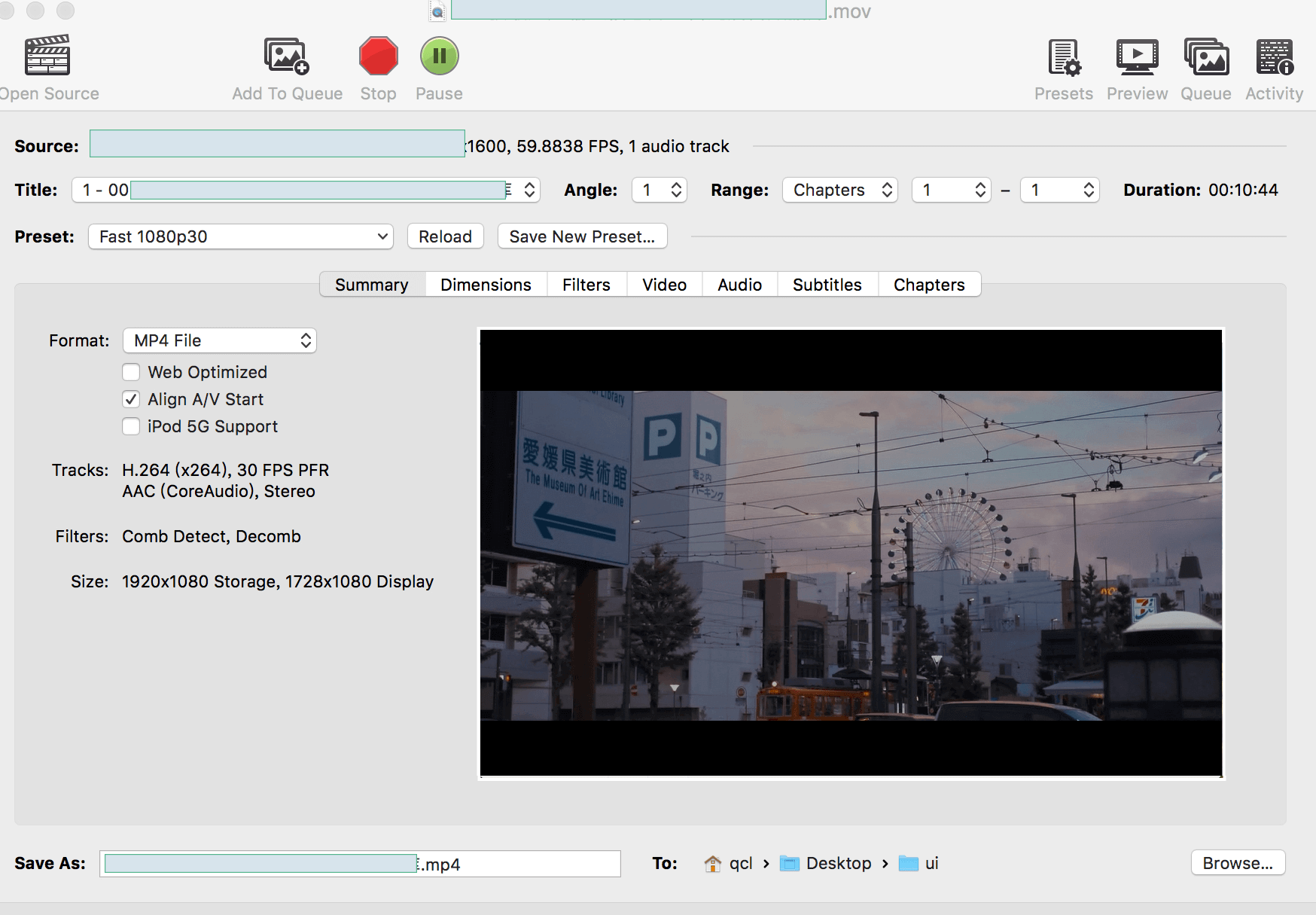 how to convert video formats with handbrake on mac