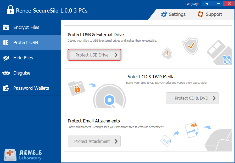 protect usb with renee securesilo