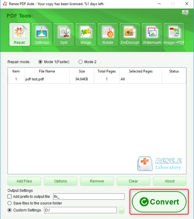 use renee pdf converter