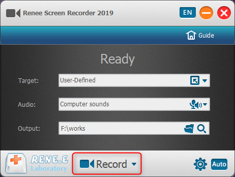 click to record movie with renee screen recorder