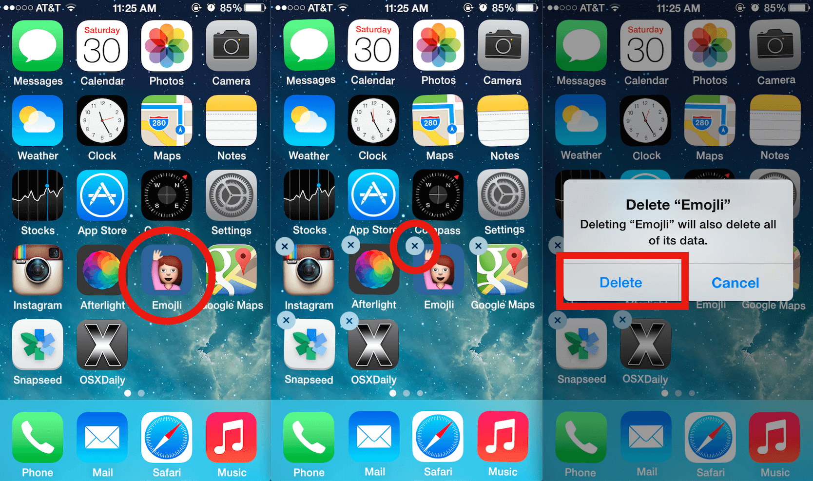 how to delete apps from iphone