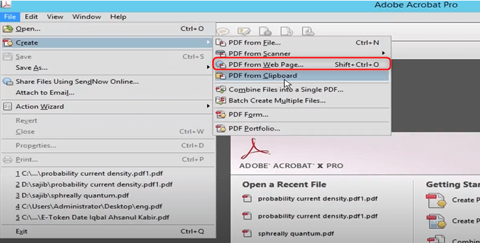 how to convert webpage to pdf with adobe acrobat