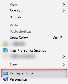 get into display settings in windows